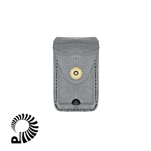 جاسیگاری چرم طبیعی مدل چیستا خاکستری