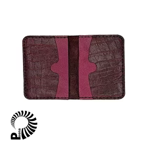 کیف کارت چرم زرشکی