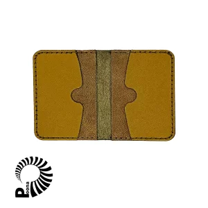 کیف کارت چرم خردلی