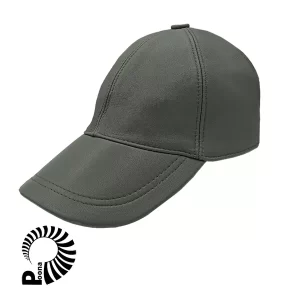 کلاه کپ چرم طوسی تیره