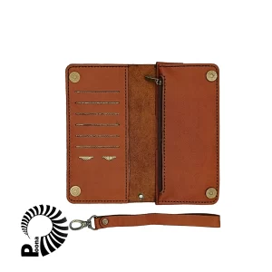 کیف پول چرم عسلی