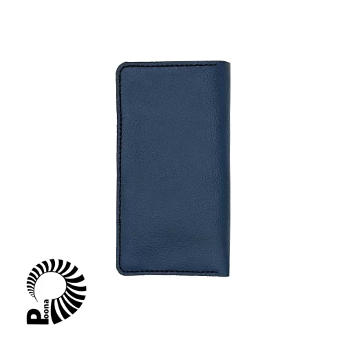 کیف پول چرم آبی تیره