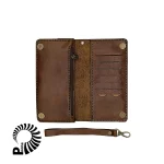 کیف پول چرم قهوه ای