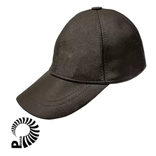 کلاه کپ چرم قهوه ای تیره
