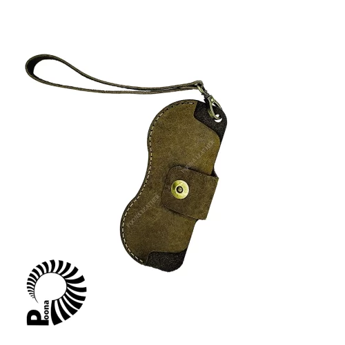 کیف عینک چرم رنگ شتری