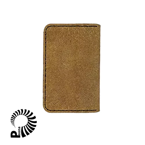 کیف کارت قهوه ای روشن چرم