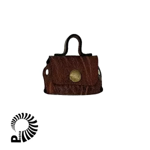 کیف هندزفری و جافلشی قهوه ای چرم