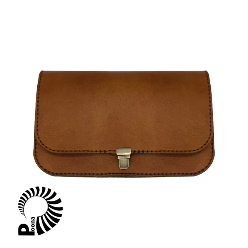 کیف چرم دستدوززنانه عسلی مناسب برای هدیه روز زن