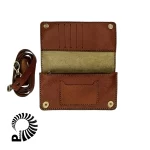 کیف پول چرم قهوه ای