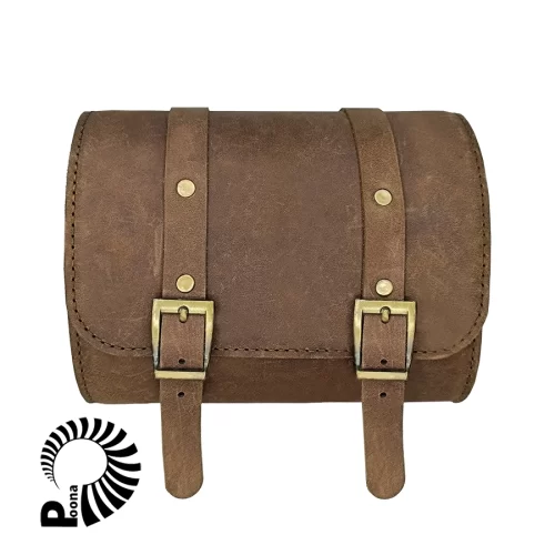 کیف لنز چرم قهوه‌ای