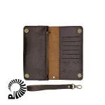 کیف پول چرم قهوه ای تیره