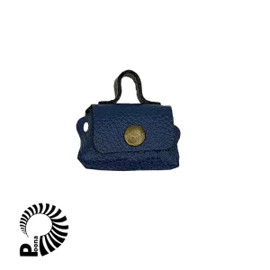 کیف هندزفری و جافلشی آبی چرم