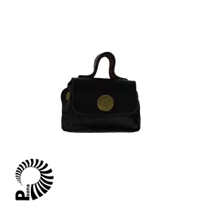 کیف هندزفری و جافلشی مشکی چرم