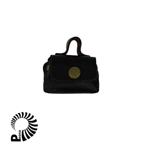 کیف هندزفری و جافلشی مشکی چرم