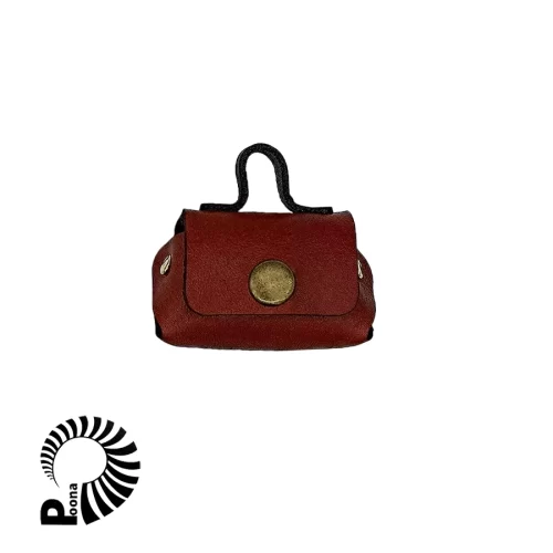 کیف هندزفری و جافلشی زرشکی چرم