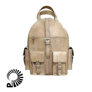 کوله پشتی چرم خاکی - کیف چرم