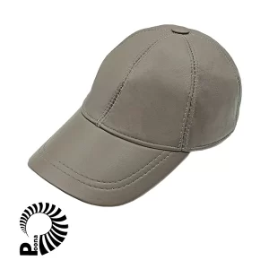 کلاه کپ چرم خاکستری روشن