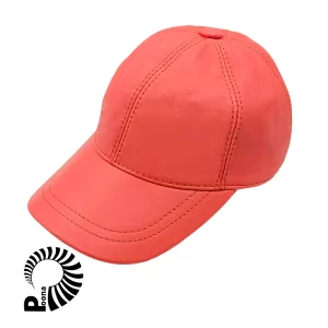 کلاه کپ چرمی صورتی تیره