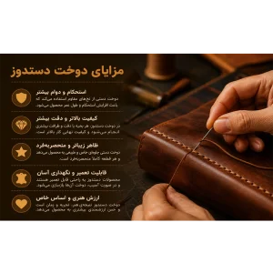 مزایای دوخت دستدوز در محصولات چرم دستدوز پونا